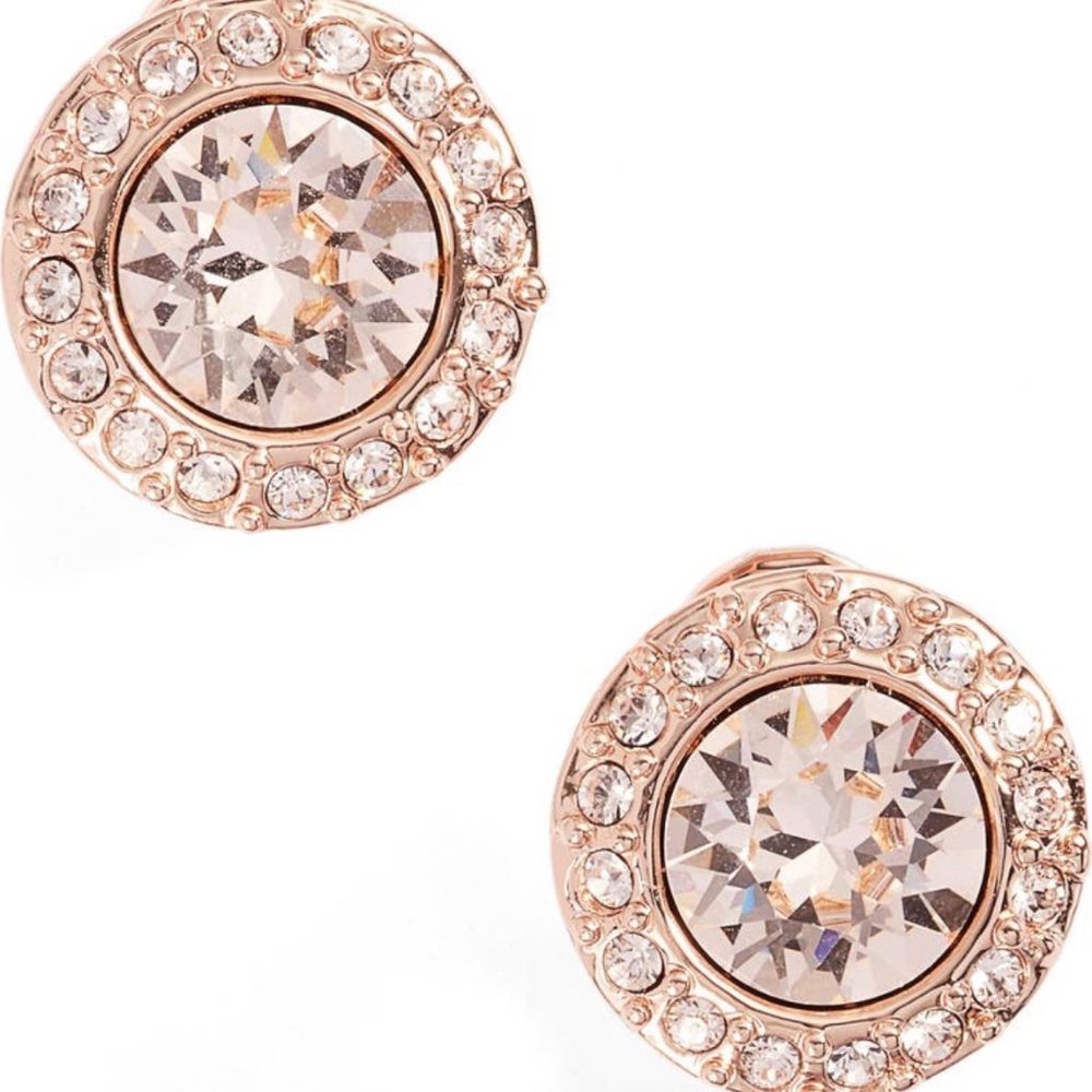 Givenchy Crystal Rose Gold Clip-On Earrings